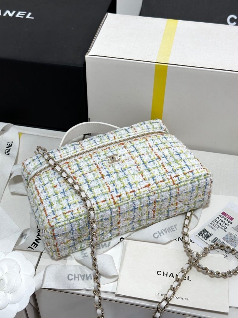 CC 25C Vanity Case 19.5cm Multicolor Tweed Light Gold Hardware