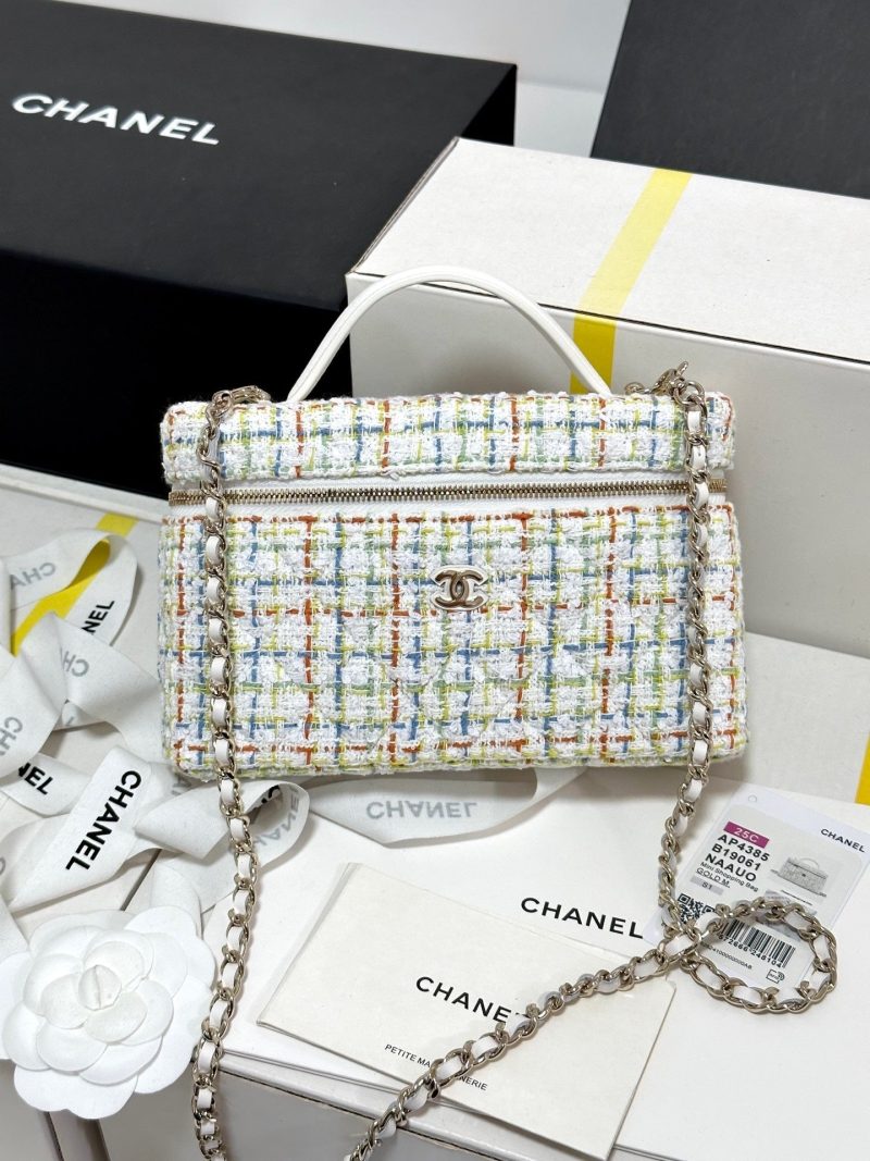 CC 25C Vanity Case 19.5cm Multicolor Tweed Light Gold Hardware