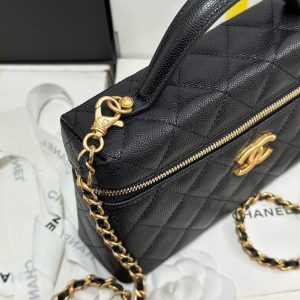 img_b885826e_20250319_i1742387059290_9366_0_3_jpg CC 25P Vanity Case 19.5cm Black Calfskin Gold Hardware 243586