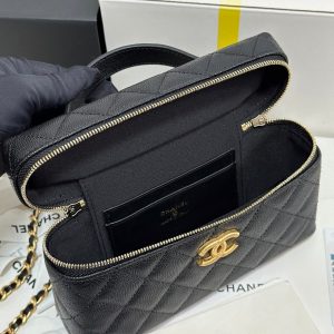 img_b885826e_20250319_i1742387059371_919_0_5_jpg CC 25P Vanity Case 19.5cm Black Calfskin Gold Hardware 243586