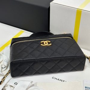 img_b885826e_20250319_i1742387060919_1817_0_7_jpg CC 25P Vanity Case 19.5cm Black Calfskin Gold Hardware 243586