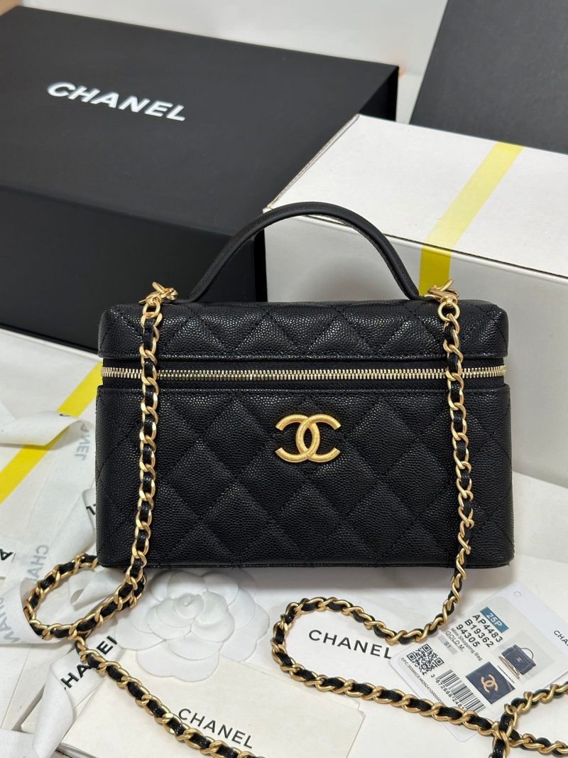 img_b885826e_20250319_i1742387061001_4707_0_0_jpg CC 25P Vanity Case 19.5cm Black Calfskin Gold Hardware 243586