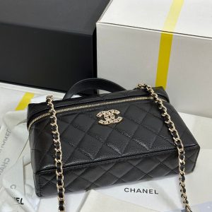 img_b885826e_20250324_i1742780333801_1302_0_7.jpg_1 CC 25P Vanity Case 19.5cm Black Calfskin Heart Rhinestone 243613