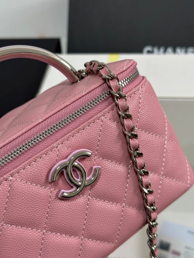 img_b885826e_20250328_i1743136498129_5188_0_3_jpg CC 25P Vanity Case 17cm Pink Pastel Leather Silver Hardware 243463