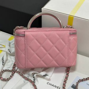 img_b885826e_20250328_i1743136498158_4438_0_7_jpg CC 25P Vanity Case 17cm Pink Pastel Leather Silver Hardware 243463