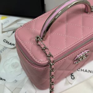 img_b885826e_20250328_i1743136498274_8749_0_2_jpg CC 25P Vanity Case 17cm Pink Pastel Leather Silver Hardware 243463