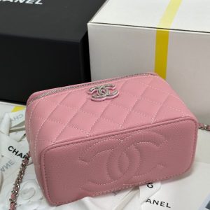 img_b885826e_20250328_i1743136498275_8750_0_8_jpg CC 25P Vanity Case 17cm Pink Pastel Leather Silver Hardware 243463