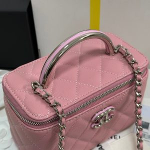 img_b885826e_20250328_i1743136498294_8257_0_4_jpg CC 25P Vanity Case 17cm Pink Pastel Leather Silver Hardware 243463