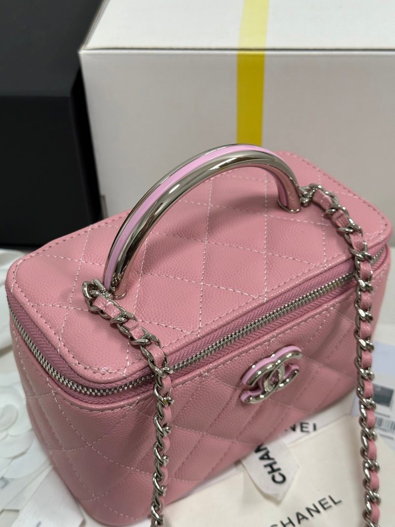 img_b885826e_20250328_i1743136498294_8257_0_4_jpg CC 25P Vanity Case 17cm Pink Pastel Leather Silver Hardware 243463