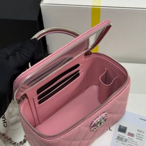 img_b885826e_20250328_i1743136500023_3188_0_6_jpg CC 25P Vanity Case 17cm Pink Pastel Leather Silver Hardware 243463