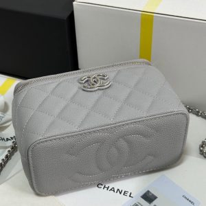 img_b885826e_20250328_i1743136771201_7777_0_7.jpg_1 CC 25P Vanity Case 17cm Light Gray Leather Silver Hardware 243466