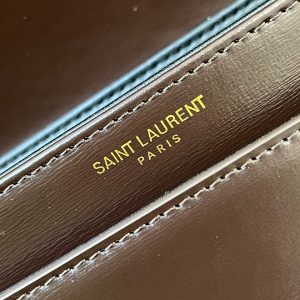 YSL Solferino Small Satchel Bag Brown Gold Calfskin 325451
