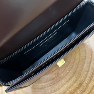 YSL Solferino Small Satchel Bag Brown Gold Calfskin 325451