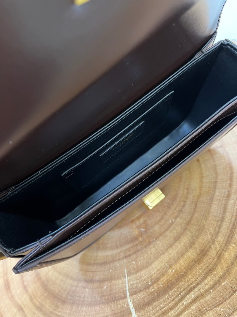 YSL Solferino Small Satchel Bag Brown Gold Calfskin 325451