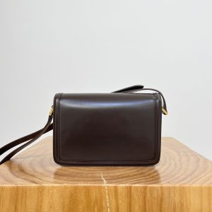 YSL Solferino Small Satchel Bag Brown Gold Calfskin 325451