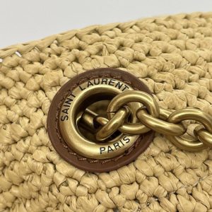 YSL Jamie Lucky Bag Beige Brown Raffia 339402
