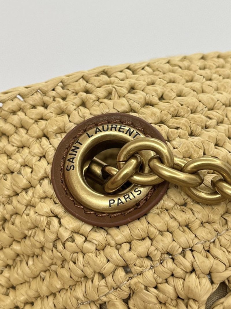 YSL Jamie Lucky Bag Beige Brown Raffia 339402