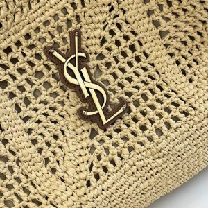 YSL Jamie Lucky Bag Beige Brown Raffia 339402