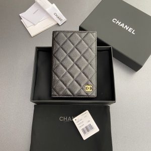 CC Passport Holder Black Caviar GHW  234689