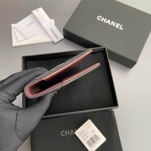 CC Passport Holder Black Caviar Sliver Steel 234691