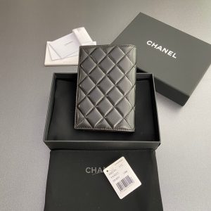 CC Passport Holder Black Sheepskin GHW  193338