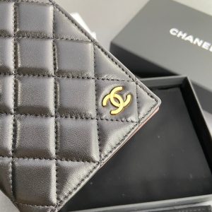 CC Passport Holder Black Sheepskin GHW  193338