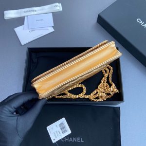 CC Woc 20cm Gold Metalic Calfskin Gold Hardware