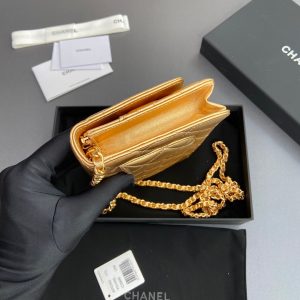 CC Woc 20cm Gold Metalic Calfskin Gold Hardware