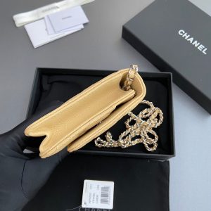 CC Woc 20cm Lime Grained Calfskin Silver Hardware