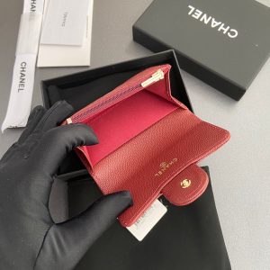CC Zipper Flap Card Holder Red Caviar GHW 234655
