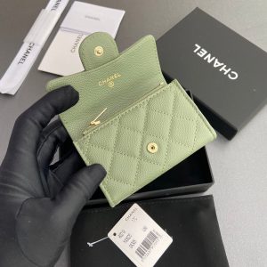 CC Zipper Flap Card Holder Olive Green Caviar GHW 234659