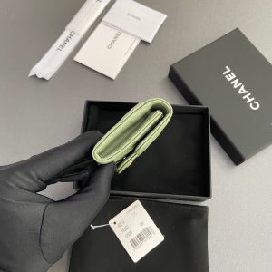 CC Zipper Flap Card Holder Olive Green Caviar GHW 234659