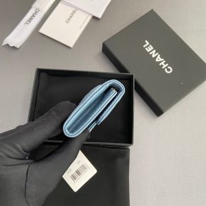 CC Zipper Flap Card Holder Blue Caviar GHW 234661