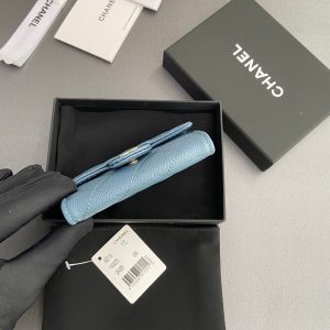 CC Zipper Flap Card Holder Blue Caviar GHW 234661