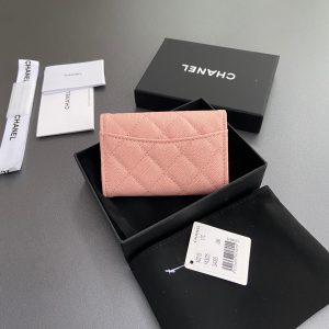 CC Zipper Flap Card Holder Light Pink Caviar GHW 234667