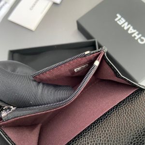 CC Zipper Flap Card Holder Black Caviar Sliver Steel 234671