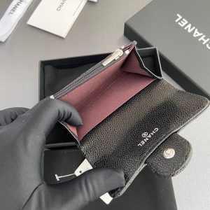 CC Zipper Flap Card Holder Black Caviar Sliver Steel 234671