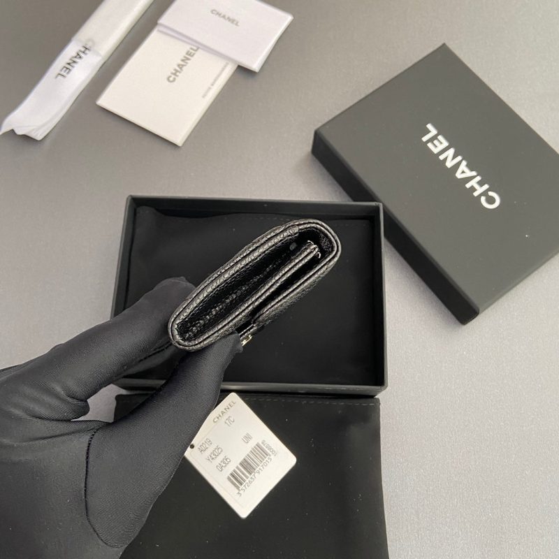 CC Zipper Flap Card Holder Black Caviar Sliver Steel 234671