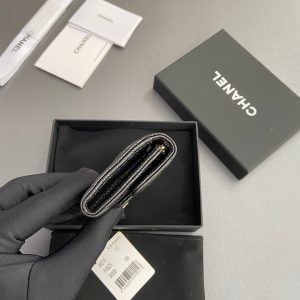 CC Zipper Flap Card Holder Black Caviar GHW 234673