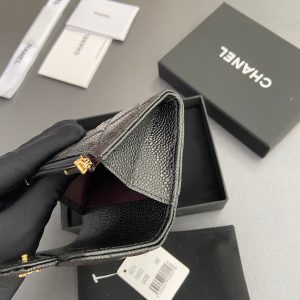 CC Zipper Flap Card Holder Black Caviar GHW 234673