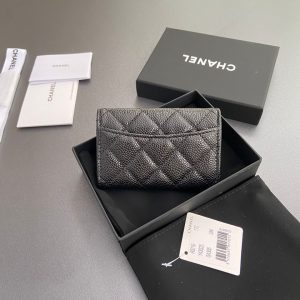 CC Zipper Flap Card Holder Black Caviar GHW 234673