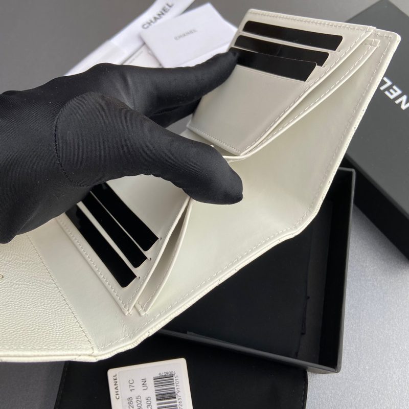 CC 82288 Classic Flap Wallet White Caviar GHW 229874