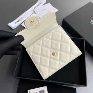CC 82288 Classic Flap Wallet White Caviar GHW 229874