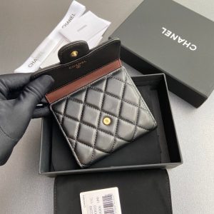 CC 82288 Classic Flap Wallet Black Sheepskin GHW 229876