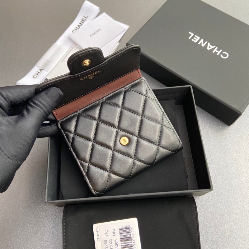 CC 82288 Classic Flap Wallet Black Sheepskin GHW 229876