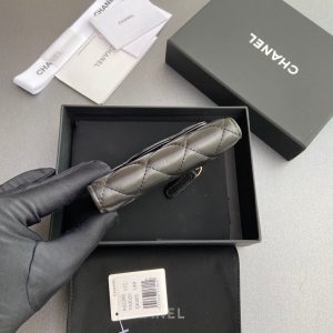 CC 82288 Classic Flap Wallet Black Sheepskin GHW 229876