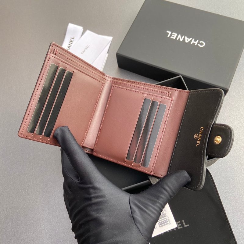 CC 82288 Classic Flap Wallet Black Sheepskin GHW 229876