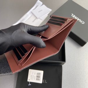 CC 82288 Classic Flap Wallet Black Caviar Polished Silver 229880