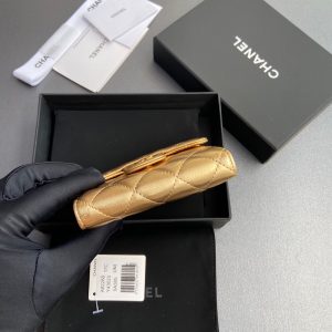 CC 82288 Classic Flap Wallet Gold Lamskin GHW 229884