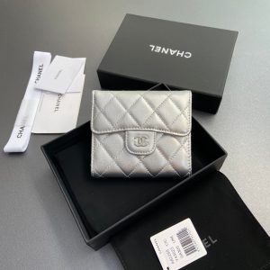 CC 82288 Classic Flap Wallet Sliver Sheepskin Polished Silver 229886